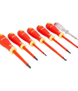 Juego destornilladores aislados de 7 piezas con probador de corriente