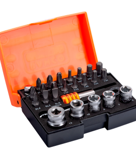 Juego de puntas y vasos estándar de 1/4" para tornillos