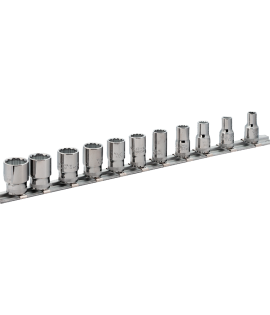 Juego de vasos con cuadrado de 1/4" perfil bi-exagonal