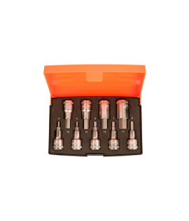 Juego de copas puntas hexagonal 1/2" - 9 Piezas